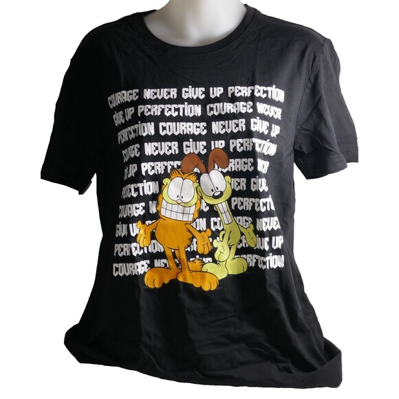 GarfieldxBSX Indigo Collection Garfield & Odie Never Give Up T Shirt w/Tag - Picture 1 of 3